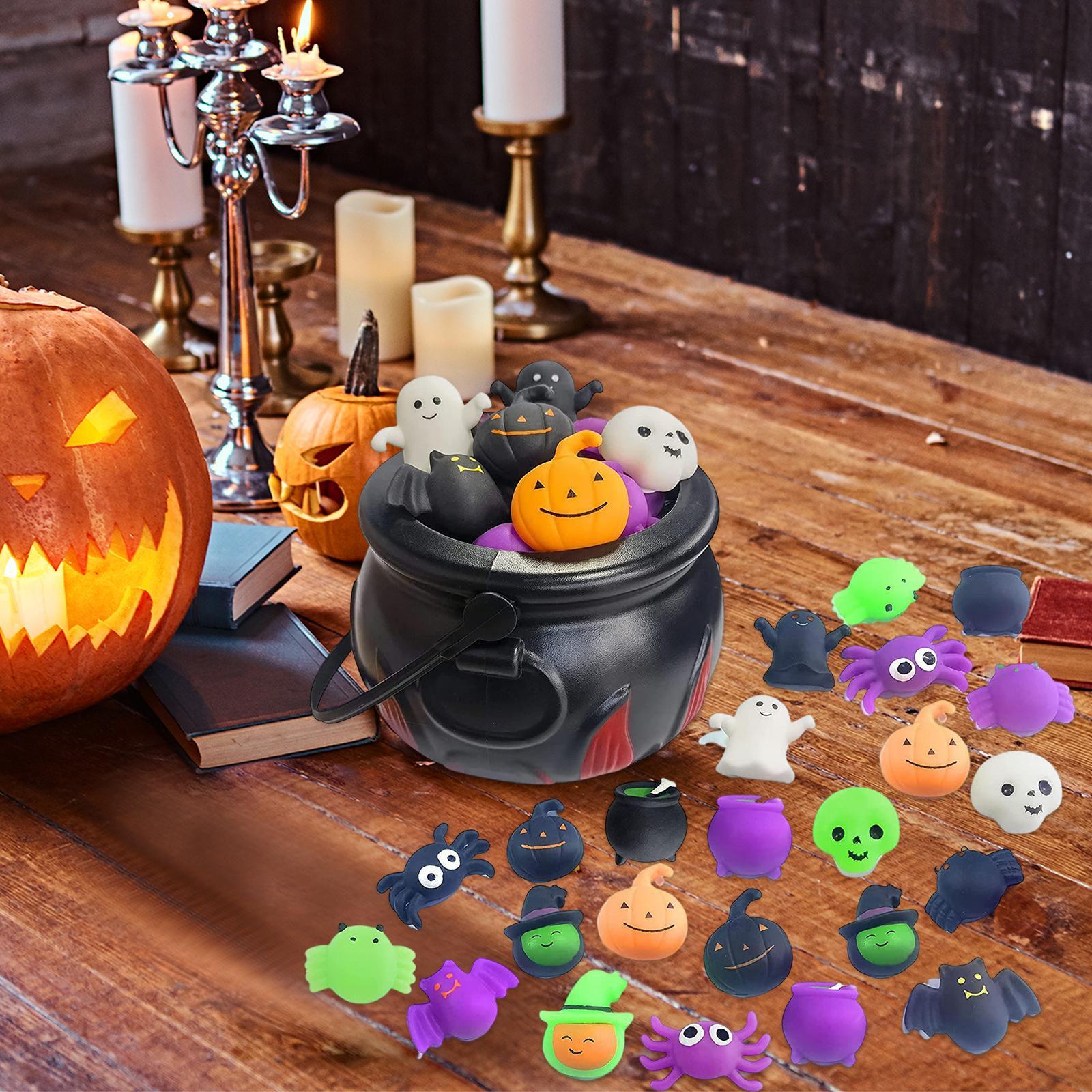 24x Halloween Toys in A Pot Stress Reliefing Toys for Family Gifts