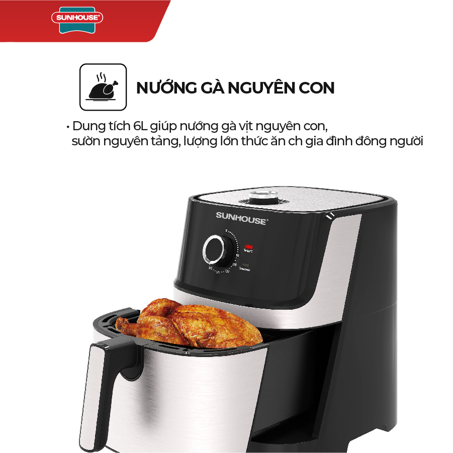 Nồi Chiên Không Dầu Sunhouse SHD4027 - Hàng chính hãng