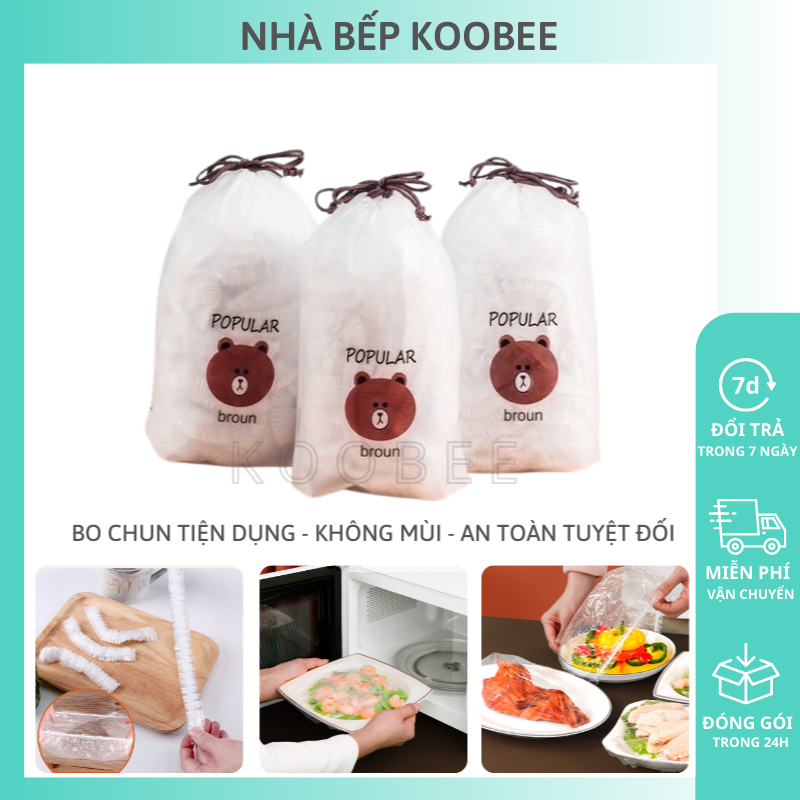 Màng bọc thực phẩm thức ăn co dãn KooBee - Túi bọc thực phẩm đồ ăn có chun bảo quản thực phẩm cực tốt