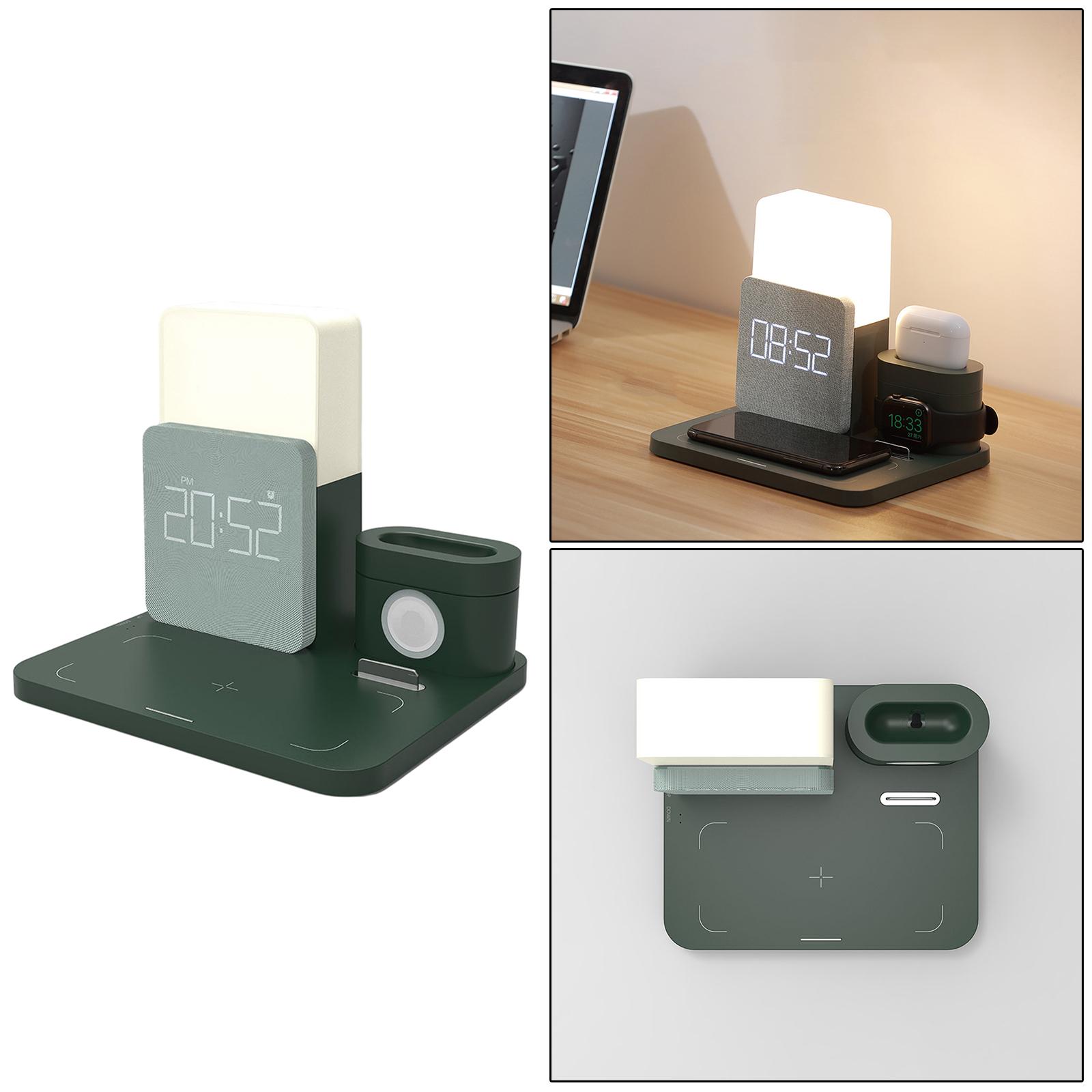Wireless Charging Dock Wireless Charger Night light Clock For iPhone