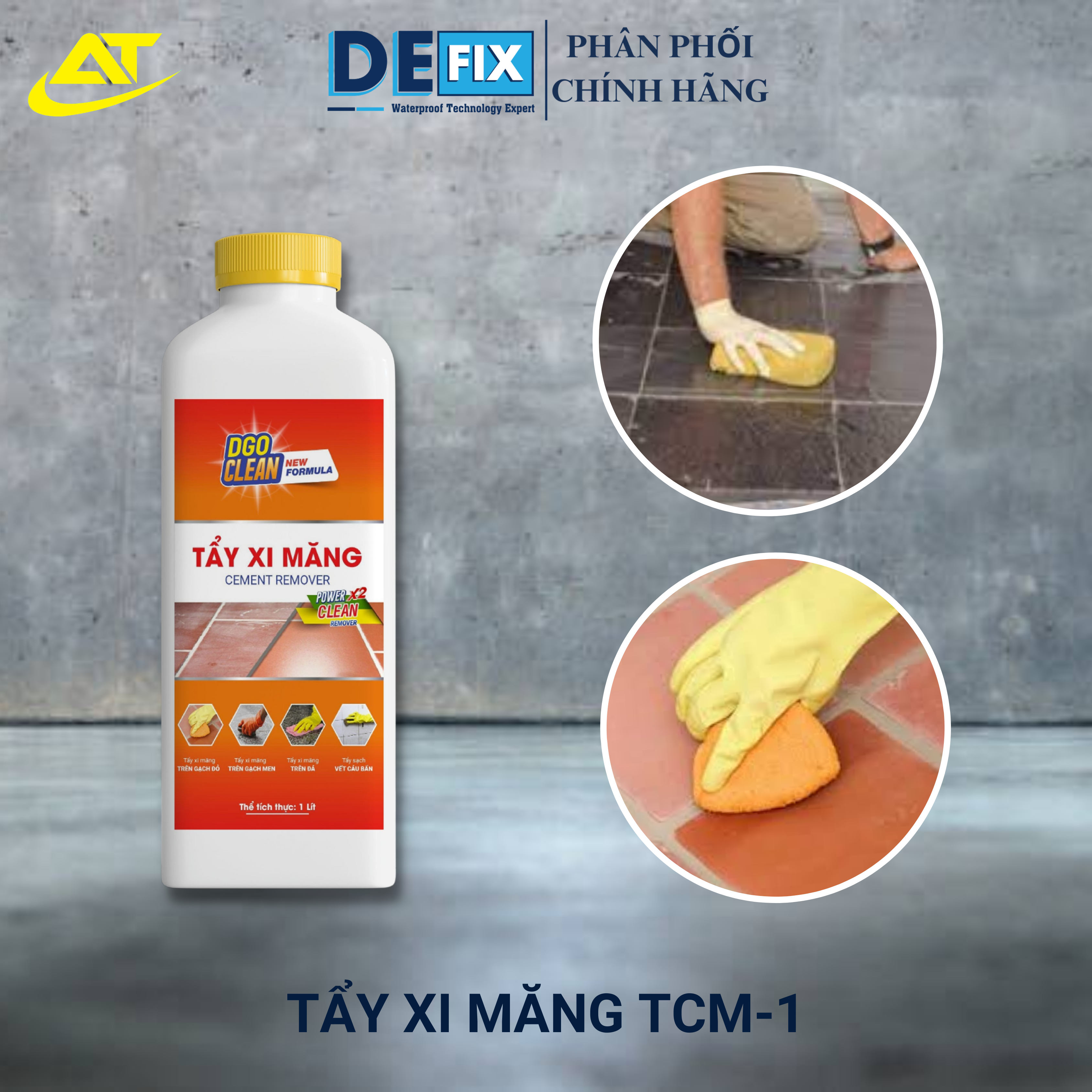 Tẩy xi măng trên nền gạch sau thi công TCM-1