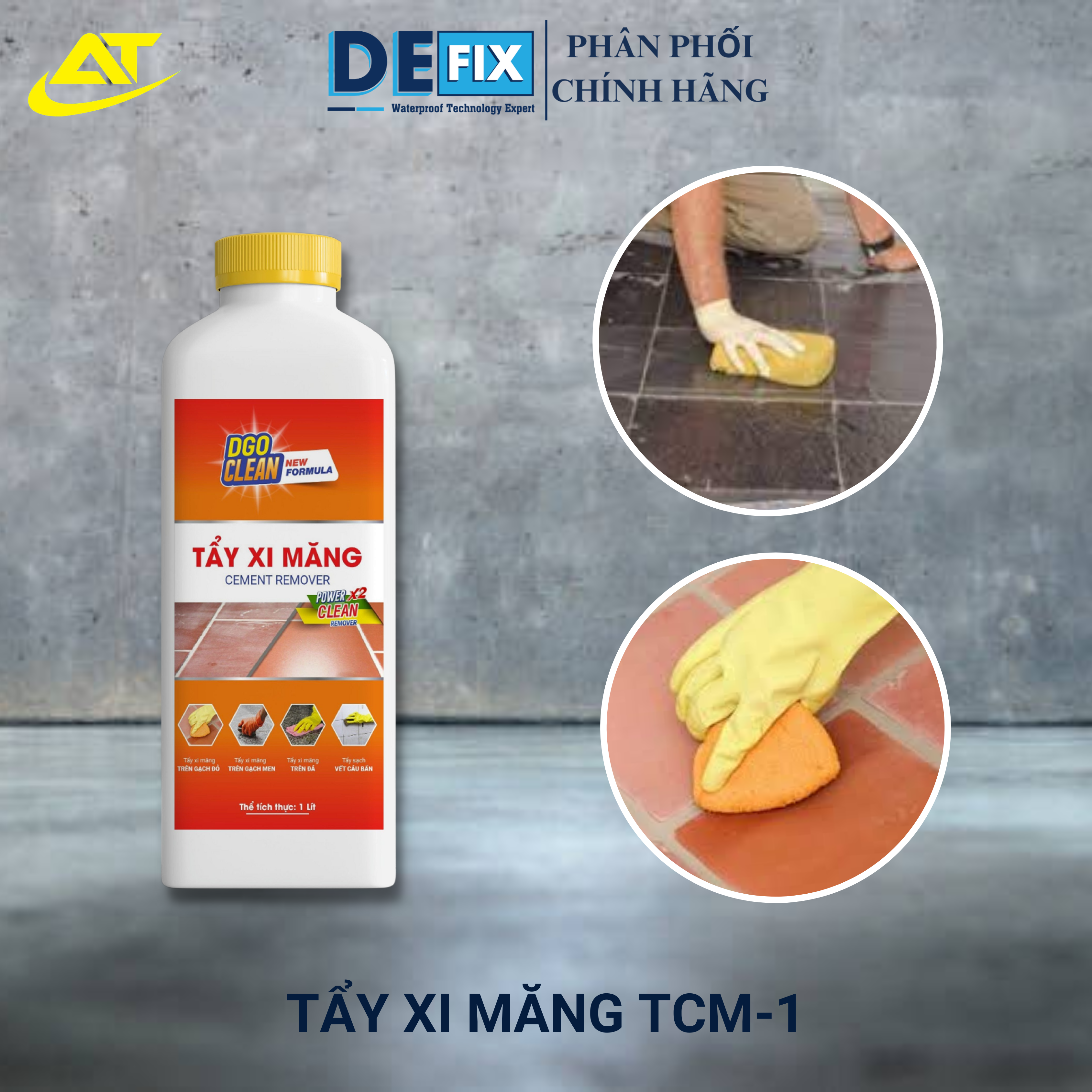 Tẩy xi măng trên nền gạch sau thi công TCM-1 (1Lít)