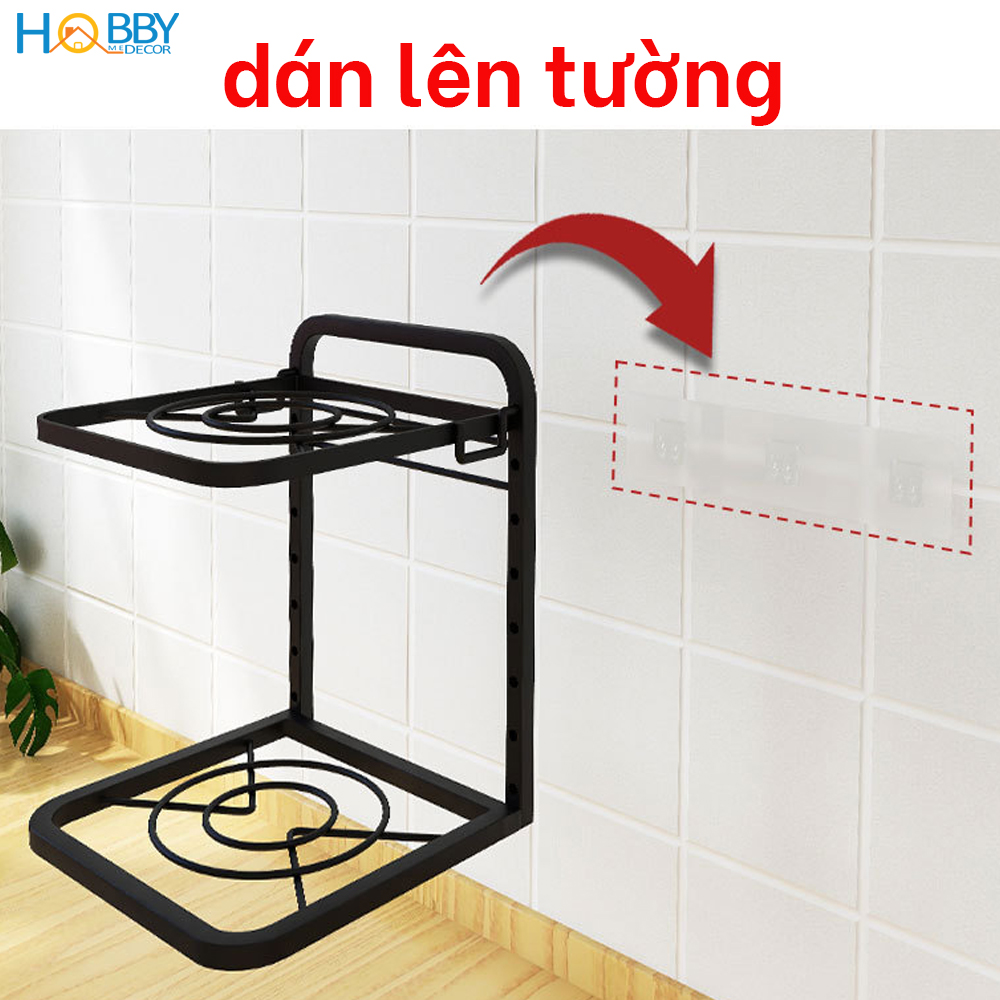 Kệ để vung nồi nhiều tầng tùy chọn HOBBY Home Decor KNV1 - đặt dưới bếp hoặc dán lên tường