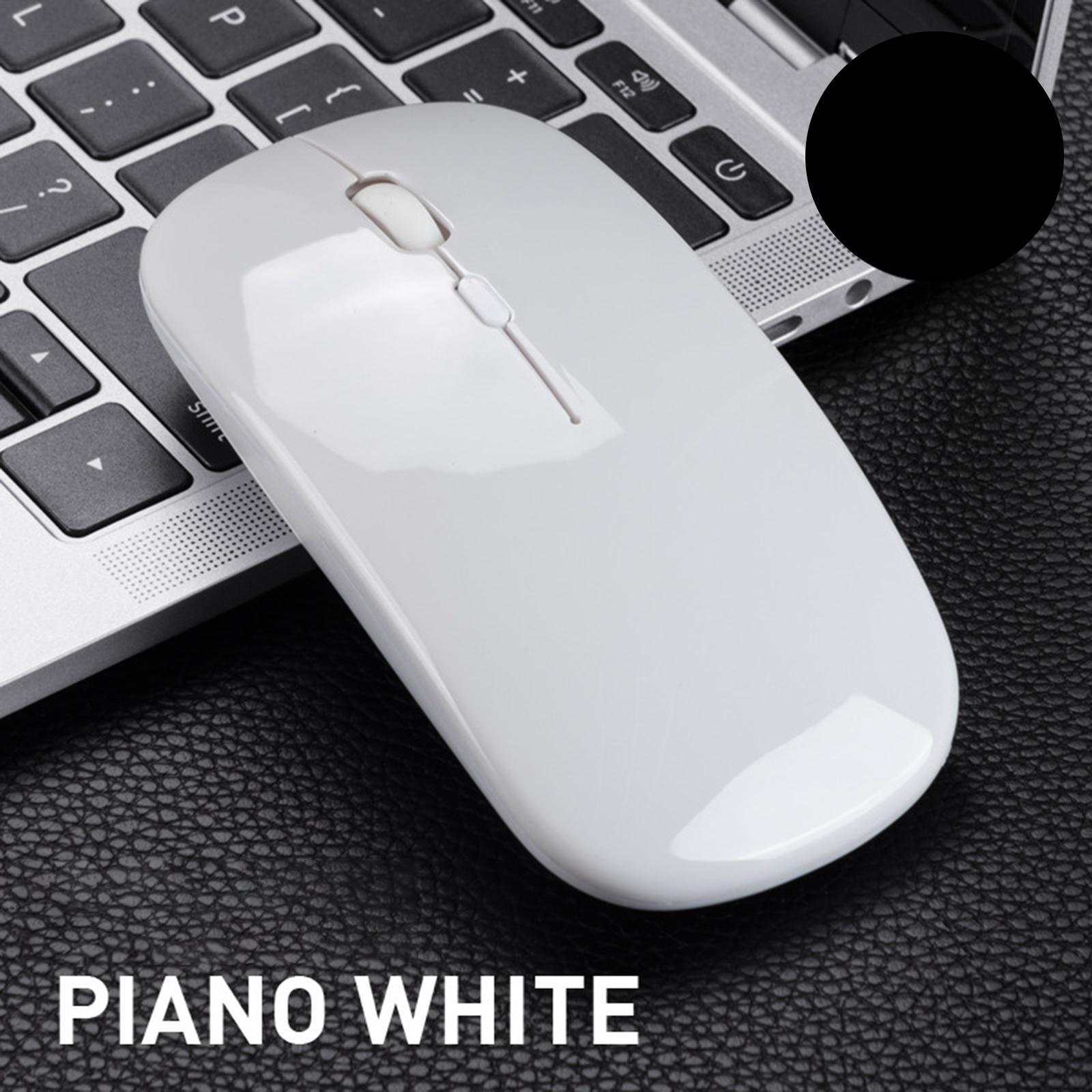 LED Backlit USB Optical Wireless Mute Office Mice White