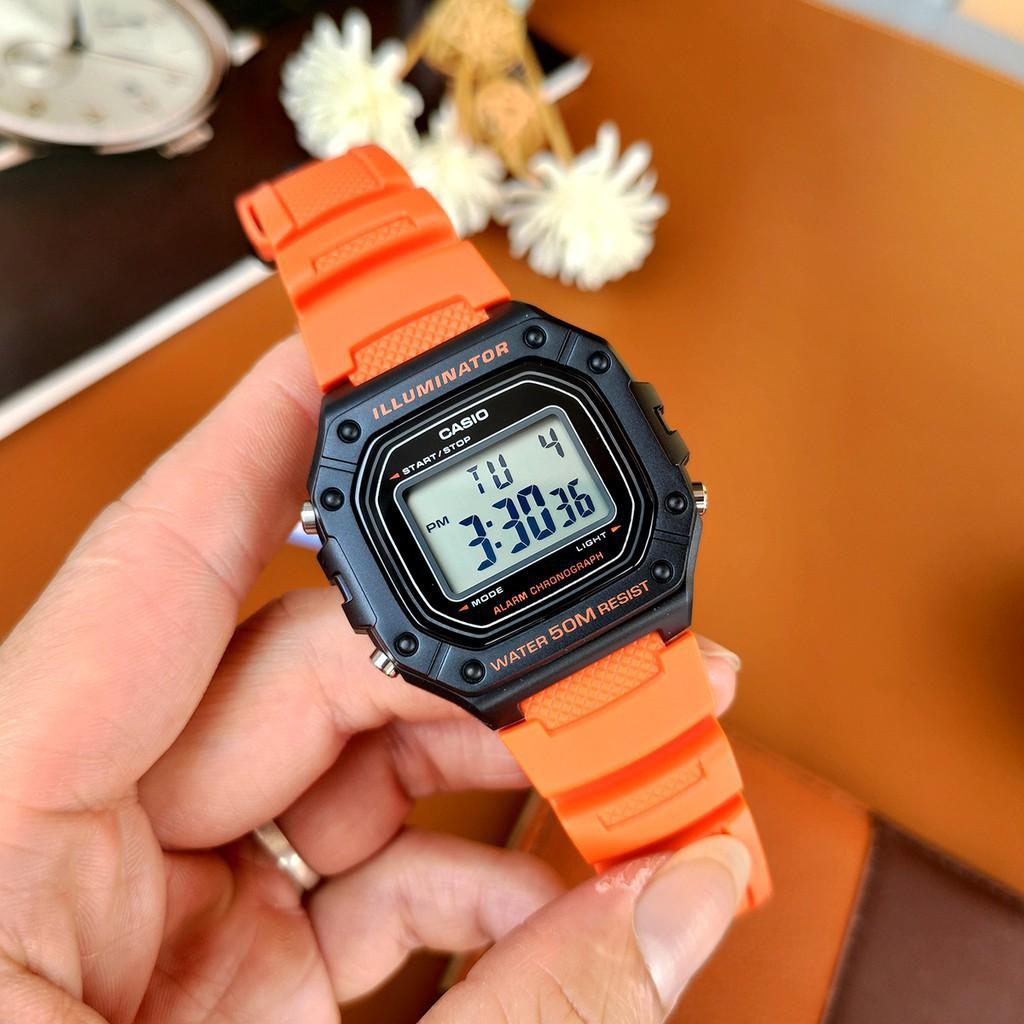 Đồng hồ nam dây nhựa Casio W-218H-4B2VDF