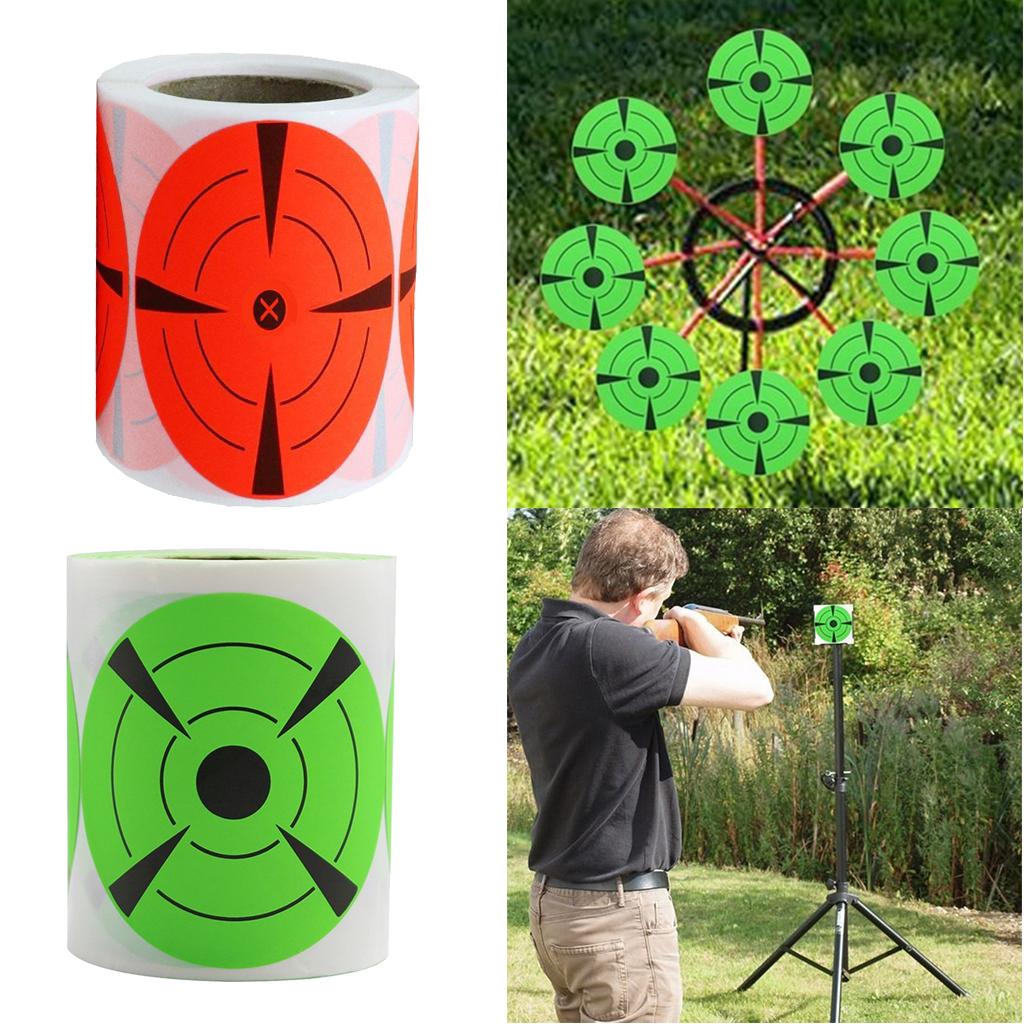 125 Pieces 3inch Diameter Adhesive Shooting Target Round Splatter Sticker Targets Shooting Portable Field Target Roll Shoot Accessories