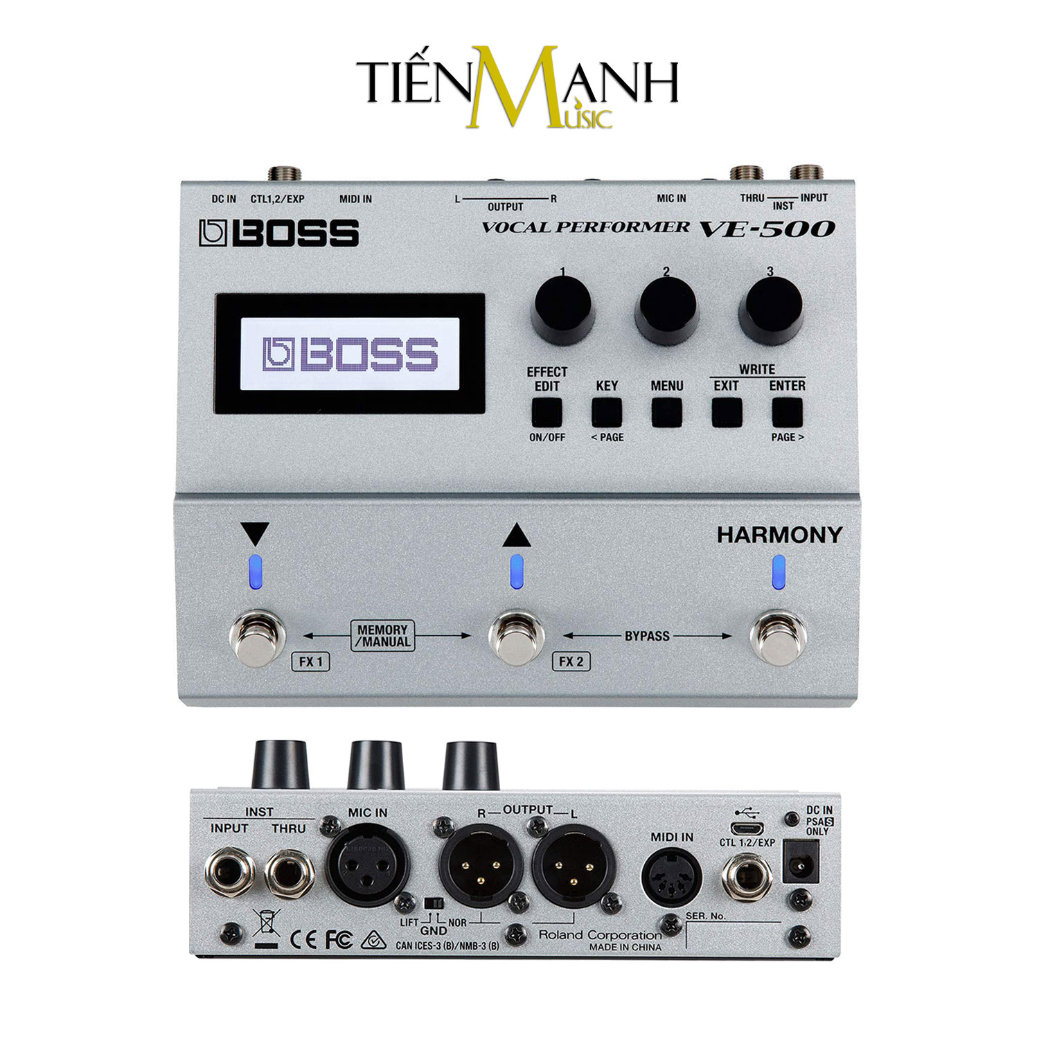 Boss VE-500 Vocal Performer Stompbox Tạo tiếng Bè, Vang vọng và chỉnh Tone, Giọng cho Ca sỹ - Bàn đạp Phơ Guitar Reverb and Delay Effects Processor VE500 Hàng Chính Hãng - Kèm Móng Gẩy DreamMaker