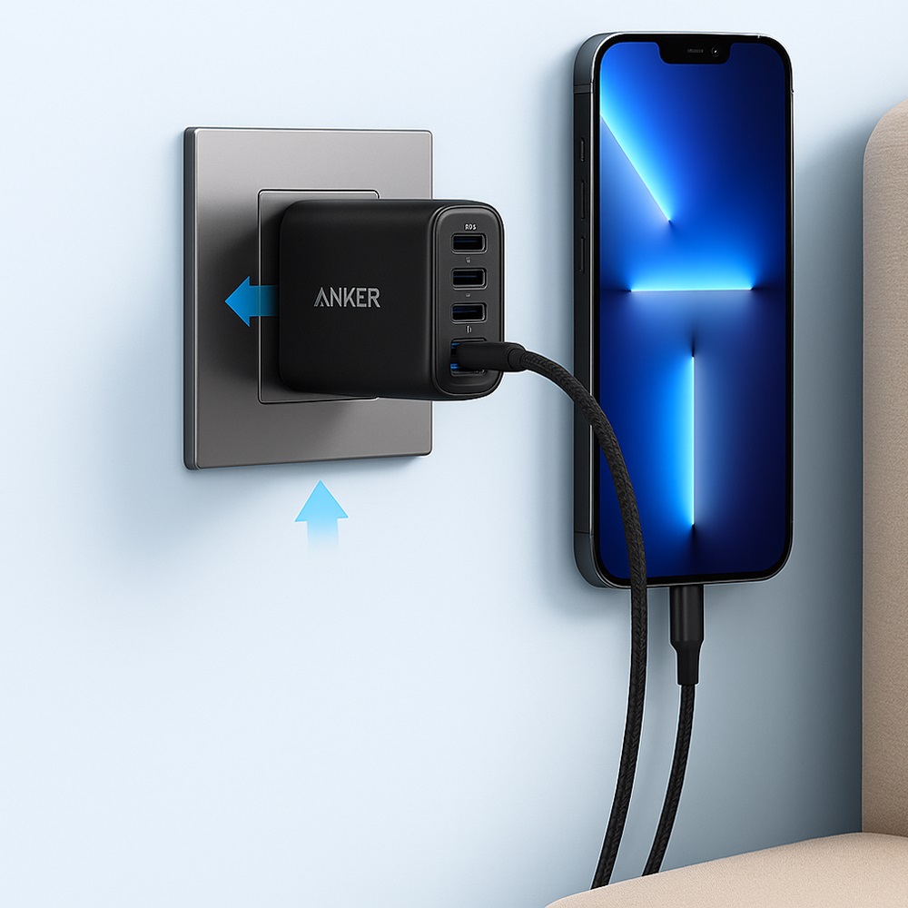 Adapter Sạc 4 Cổng USB (3×USB-C + 1×USB-A) IQ3 GaN 70W – Anker Zolo A121C - GiaPhucStore | Hàng Chính Hãng