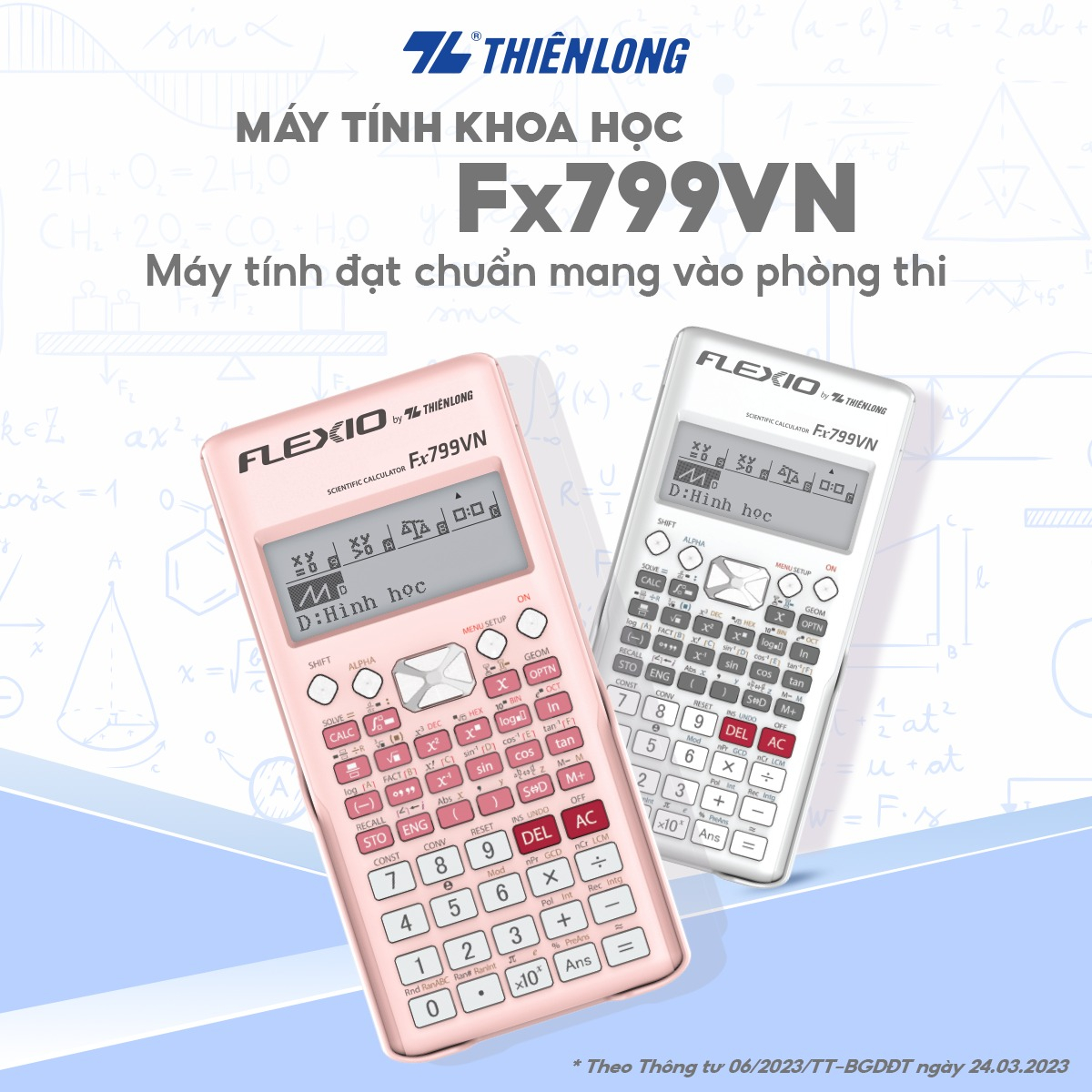 Máy Tính Khoa Học Flexio - Thiên Long Fx799VN - Màu Hồng