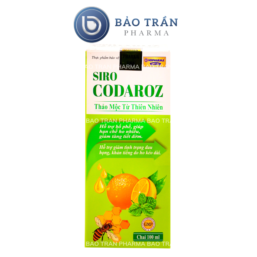 Siro CODAROZ thảo mộc giúp bổ phế, giảm ho đờm, đau rát cổ họng - Chai 100ml