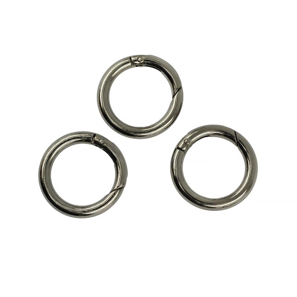 3 Pieces Round Snap Hooks Clip Handbag Purse Shoulder Strap Spring Loaded Clasp Keyring Buckle