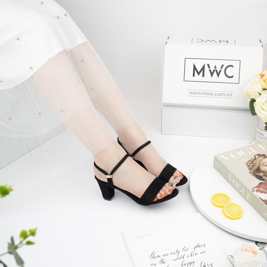 Giày cao gót nữ quai ngang đế vuông MWC NUCG- 3546