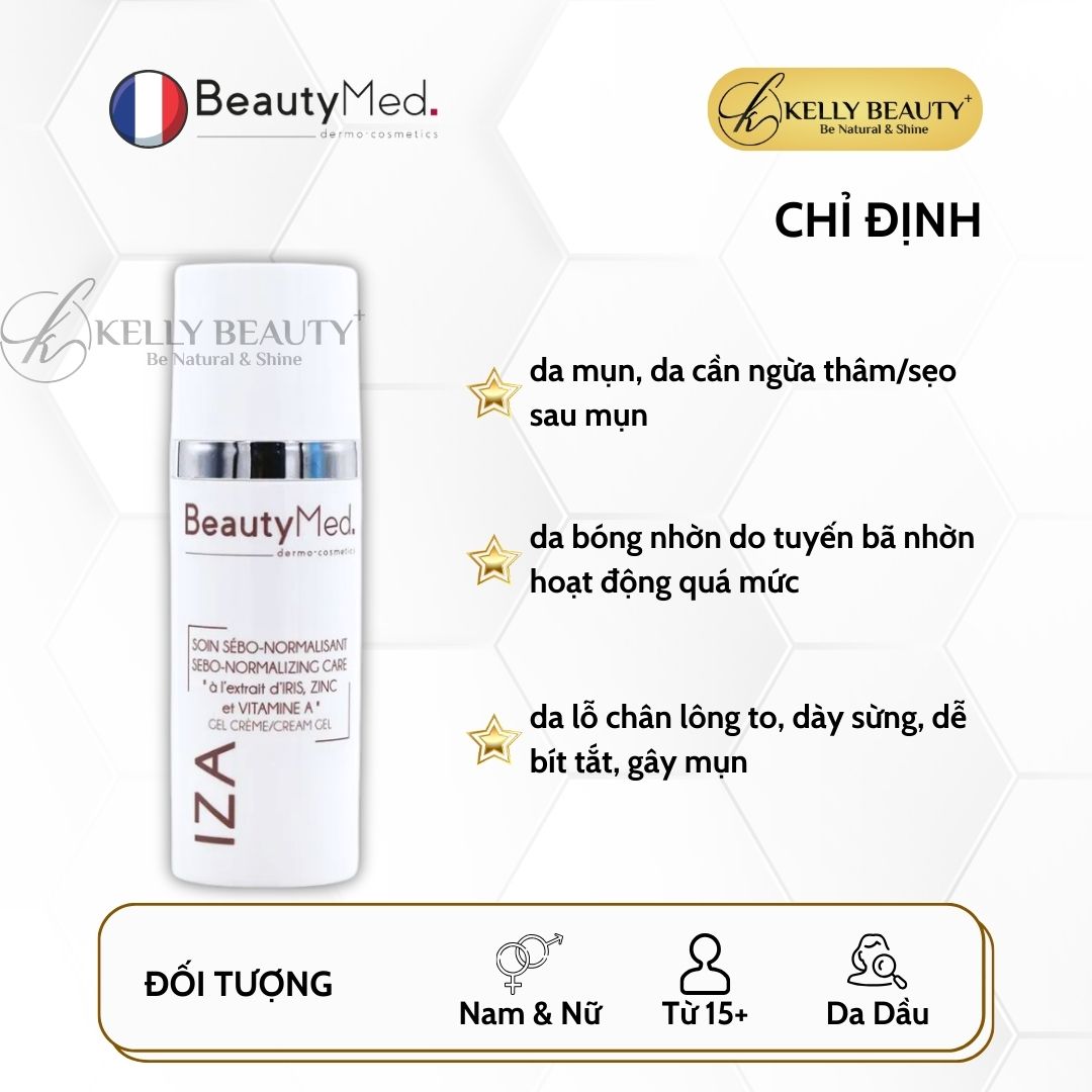 BeautyMed IZA Cream Gel - Kem Dưỡng Dạng Gel Cho Da Dầu Mụn | Kelly Beauty