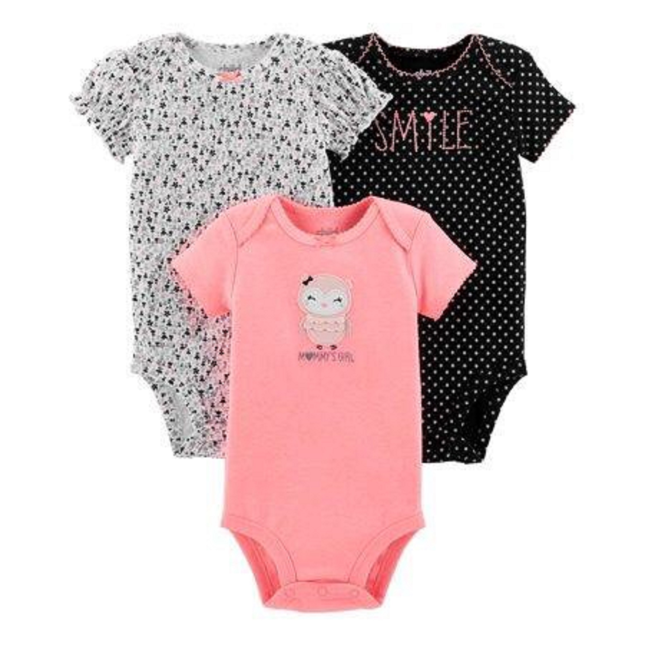 Set 5 bodysuit tay ngắn cho bé trai và bé gái 0-24 tháng