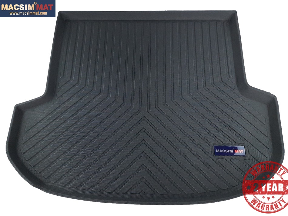 Thảm lót cốp xe ô tô Hyundai Santafe 5 chỗ 2017-đến nay nhãn hiệu Macsim chất liệu TPV cao cấp màu đen
