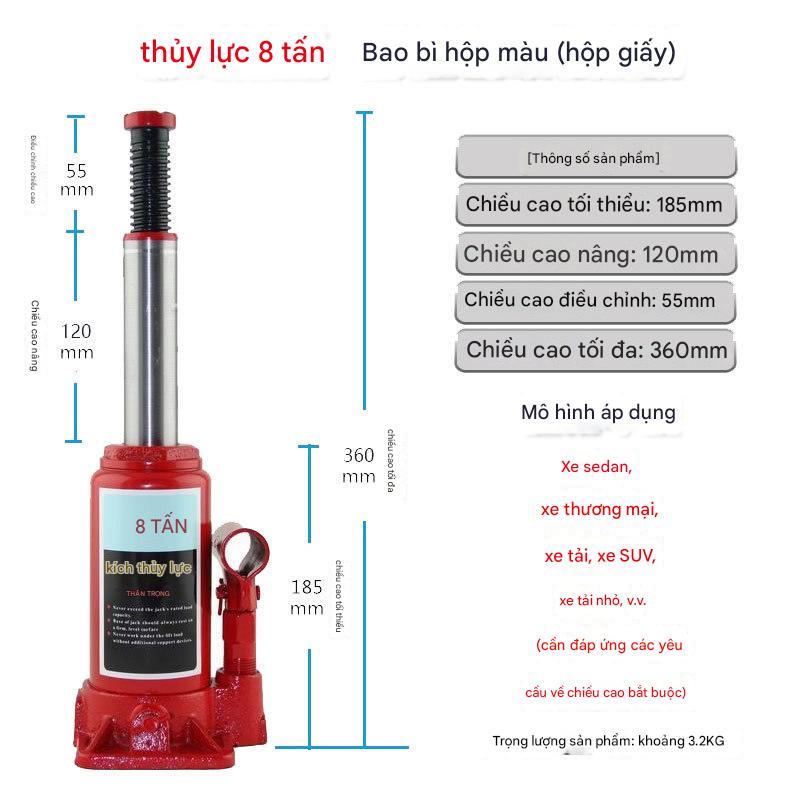Con Đội Thủy Lực 8 Tấn – Độ Nâng Cao, An Toàn Cho Xe Tải &amp; Ô Tô