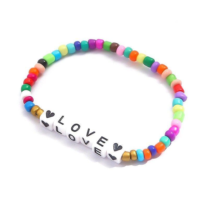 Set 100 hạt vuông có lỗ xỏ in chữ cái tiếng Anh làm phụ kiện DIY