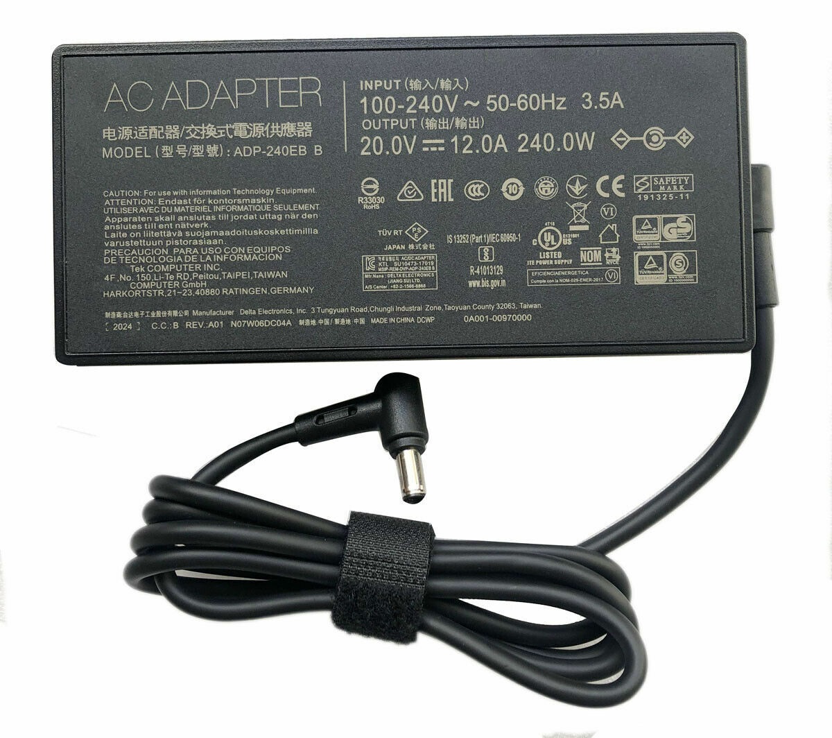 Sạc dành cho Laptop Asus ROG Zephyrus M16 GU603ZW GU603ZM RTX 3060 i9 Charger 20V 12A 240W kèm dây nguồn - Hàng nhập khẩu