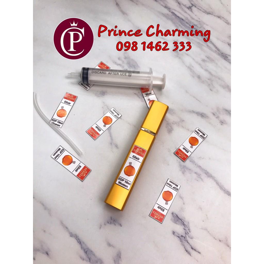 Combo Lọ + bộ chiết nước hoa: lọ chiết + Xi lanh Chiết + Tem dán