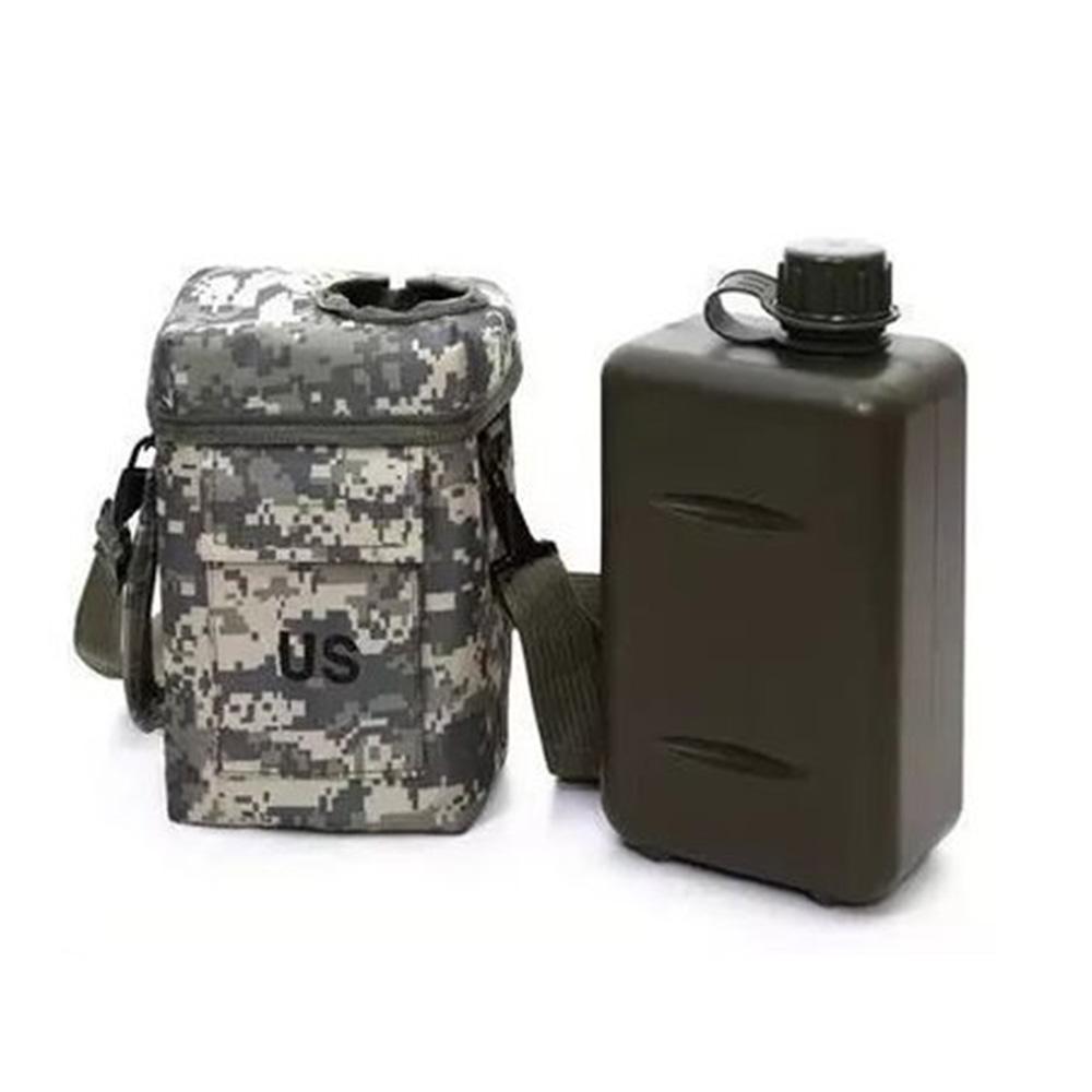Set Túi Đeo Chéo Kèm Bình Nước Cắm Trại Dã Ngoại Họa Tiết Quân Đội 2L
