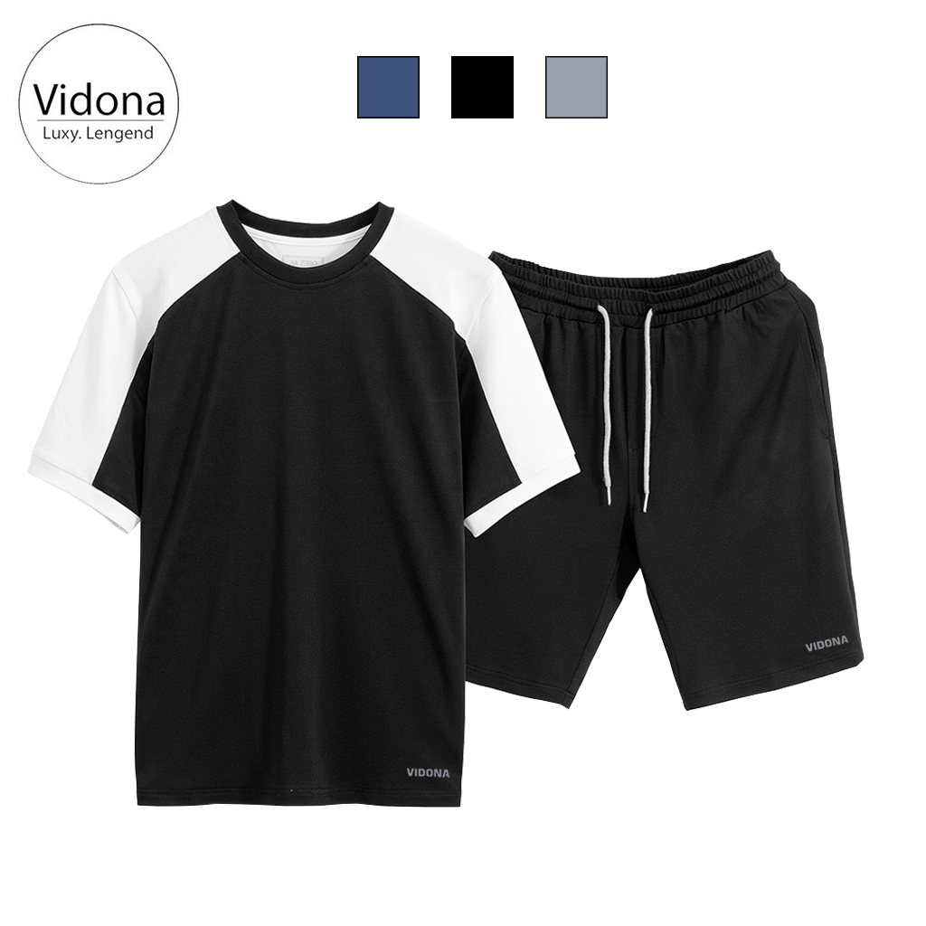 BỘ THỂ THAO NAM, QUẦN ÁO THỂ THAO CỔ TRÒN, VẢI COTTON CÁ MS 01 - Vidona Luxy. Lengend