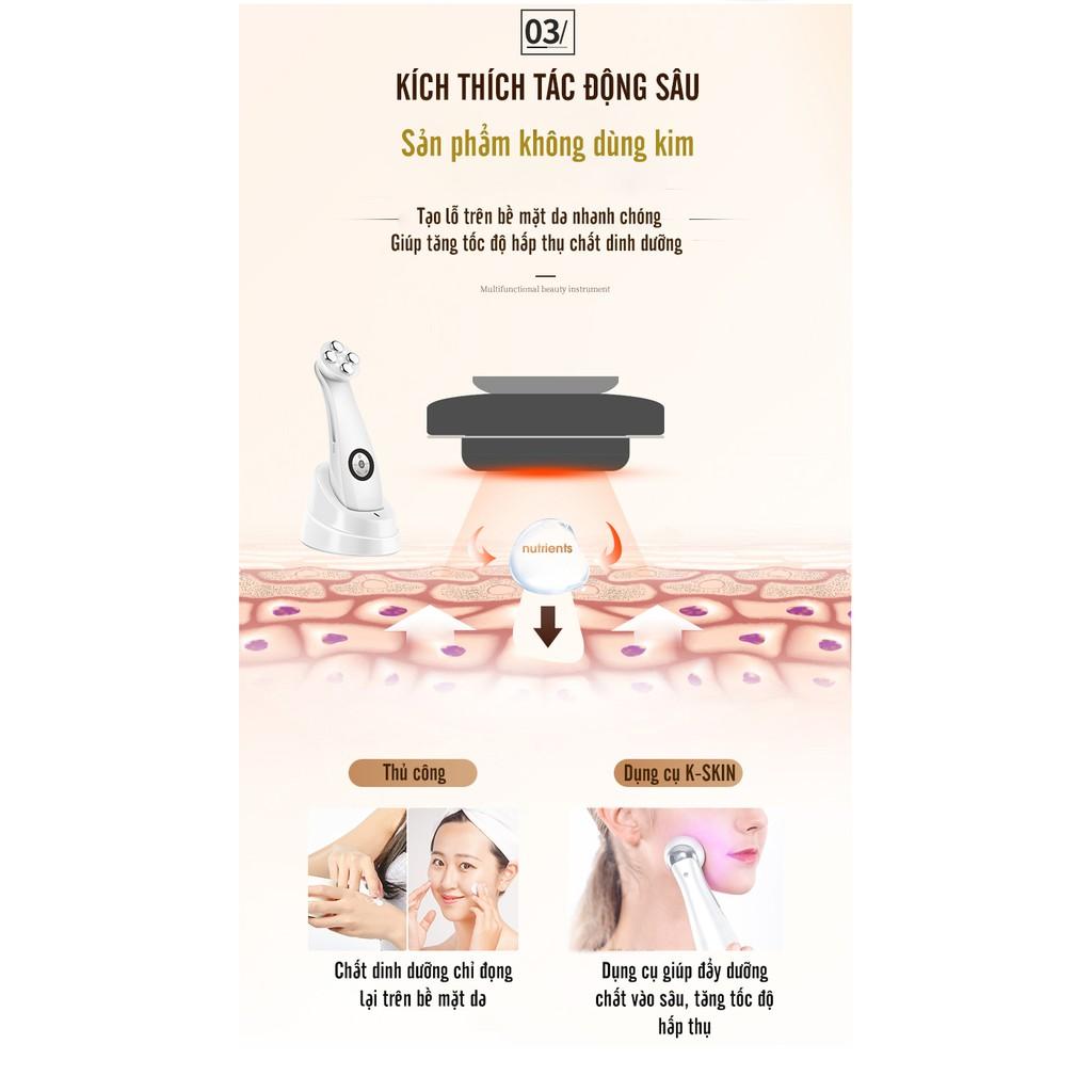 Máy Điện Di Tinh Chất K-SKIN Công Nghệ EMS &amp; RF Kết Hợp Ánh Sáng Sinh Học Giúp Tái Tạo Collagen, Chống Lão Hóa Da - Hàng Chính Hãng