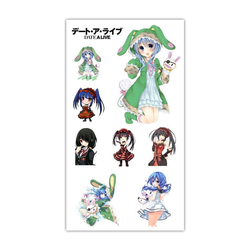 Set 5 Bảng hình xăm DATE A LIVE Sticker Tattoo