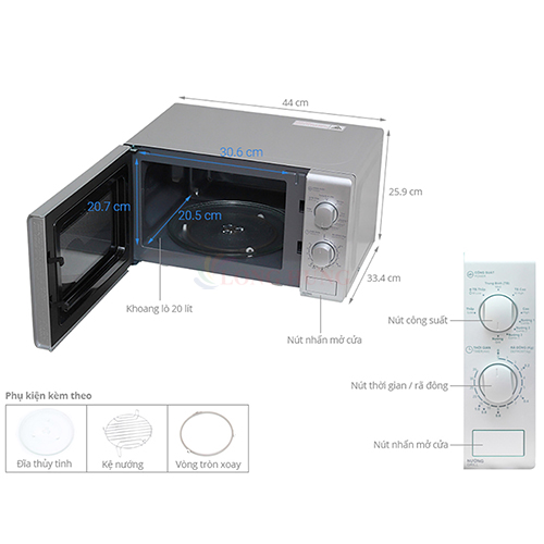 Lò vi sóng Sharp 20 lít R-G226VN-S - Hàng chính hãng
