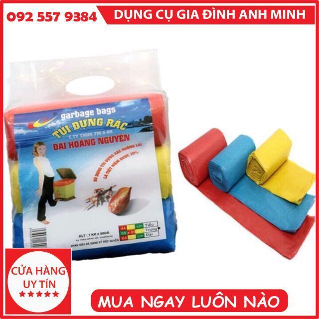 1kg - Túi đựng rác gia đình, khách sạn, Bao đựng rác văn phòng 3 màu size đại 78x100 cm (Nhiều màu)