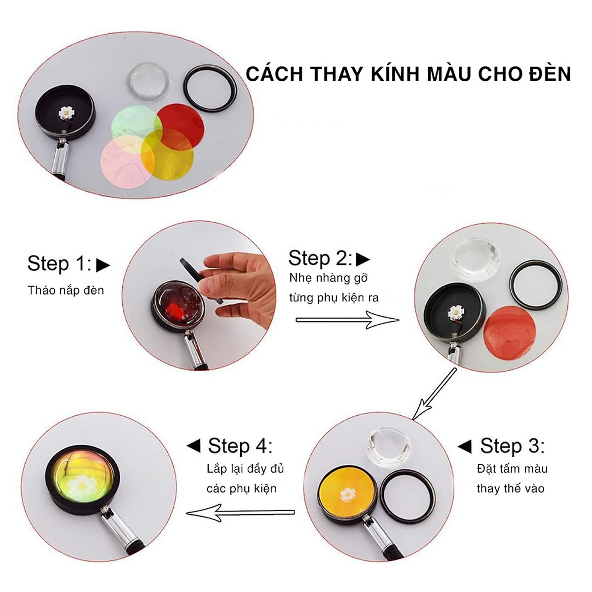 Đèn led hoàng hôn Sunset 4in1 chụp hình sống ảo, quay video clip bản cao cấp tùy chọn nhiều màu sắc khác nhau trang trí, decor bàn làm việc, phòng ngủ