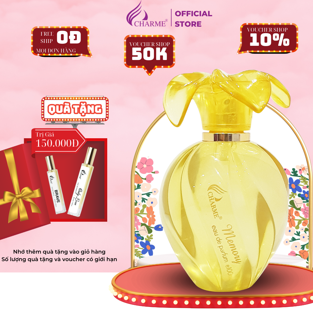 Nước hoa nữ thơm lâu, Charme Memory, mùi hương hoa hồng Bulgaria, nồng nàn kiêu kỳ, dành cho nữ giới, 100ml