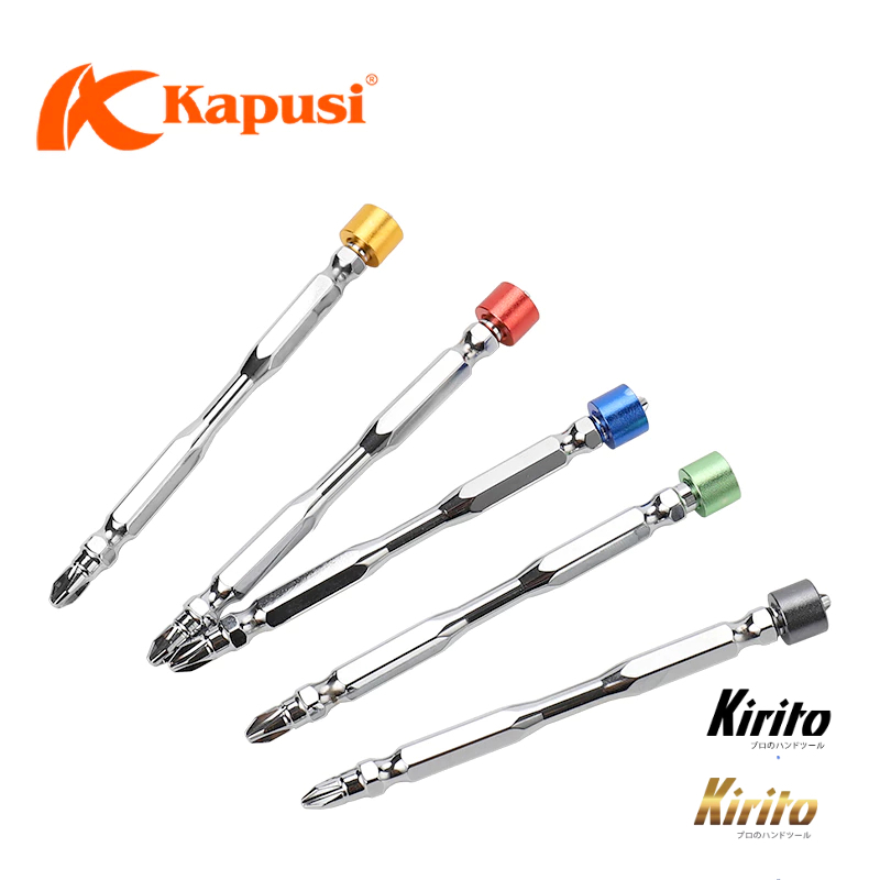 10 Mũi vít Kapusi, PH2 siêu bền, mũi bắt vít 2 đầu 4 cạnh bake nam châm từ siêu cứng k7183
