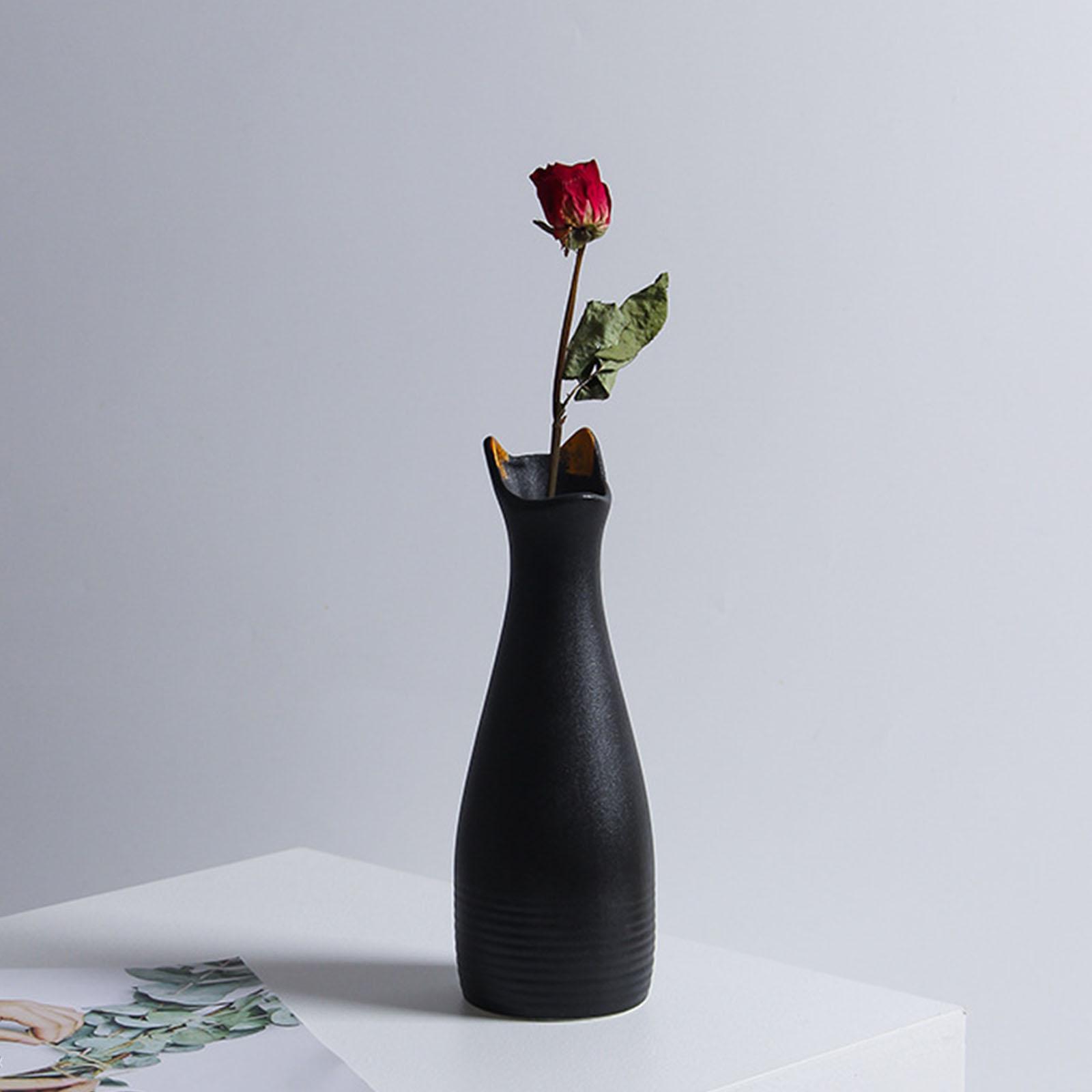 2 Pieces Cute Ceramic Dry Flower Vase Photo Props Decor Floral Arrangement