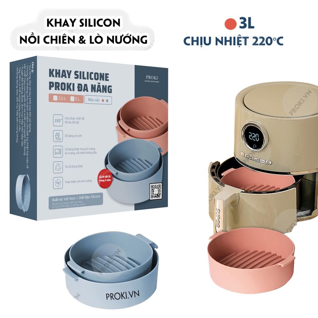 Khay Silicone Dành Cho Nồi Chiên Không Dầu 3.5L và lò vi sóng PROKI, Phụ Kiện Lò Nướng Nồi Chiên Không Khí Đa Năng