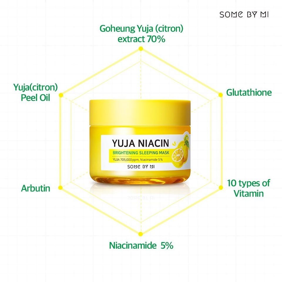 Mặt Nạ Ngủ Dưỡng Trắng Chiết Xuất Từ Trái Thanh Yên Some By Mi Yuja Niacin 30 Days Miracle Brightening Sleeping Mask