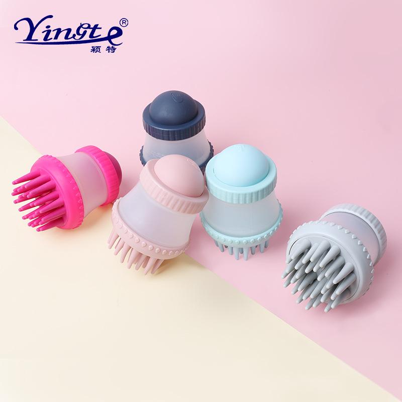 Bàn chải tắm có ngăn đựng xà phòng cho thú cưng,bàn chải massage thú cưng