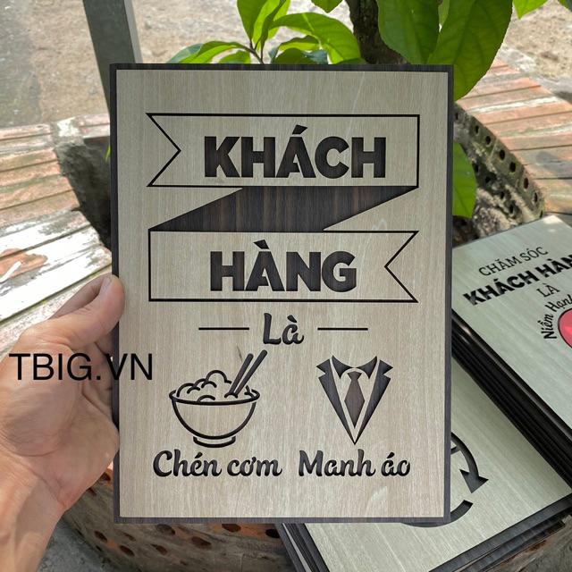 Tranh Trang Trí Tường TBIG055 Slogan tạo động lực treo văn phòng "khách hàng là chén cơm manh áo"
