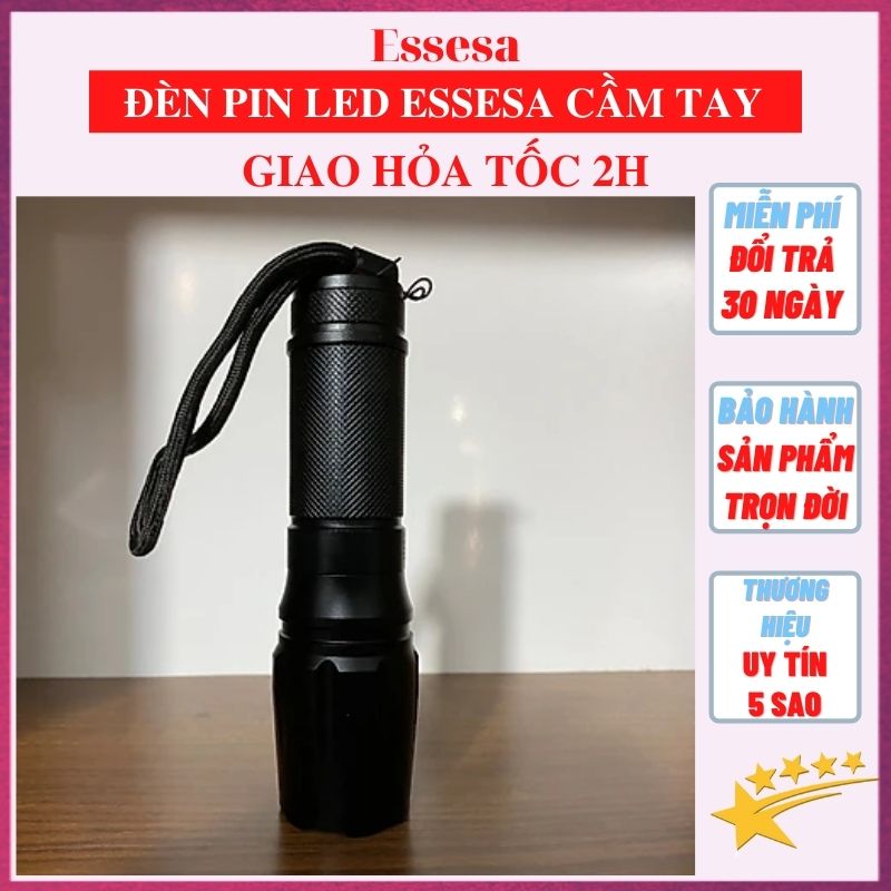 Đèn pin siêu sáng, vỏ hợp kim chống nước, pin sạc - Hàng chính hãng