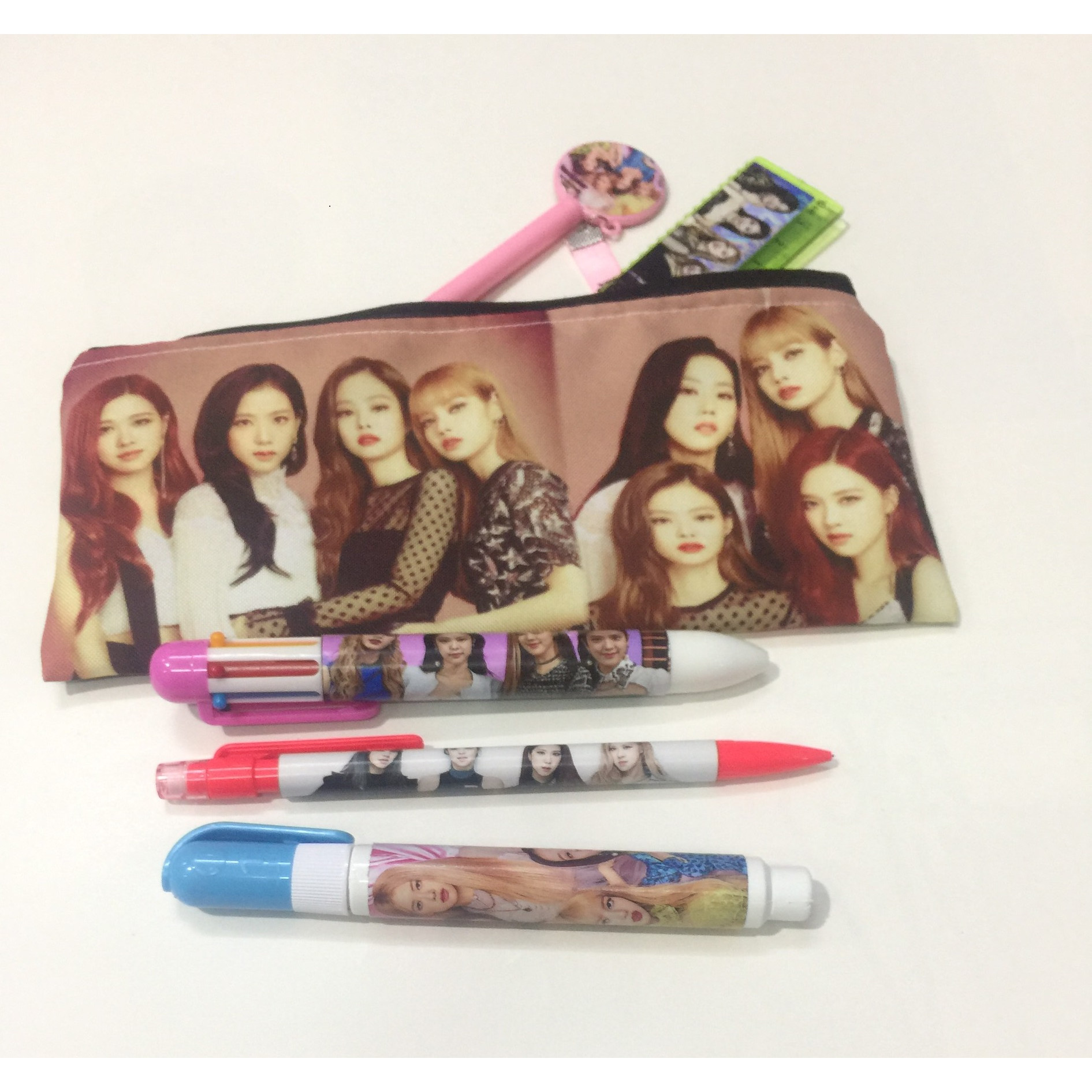 Blackpink combo túi bút thước 6 món