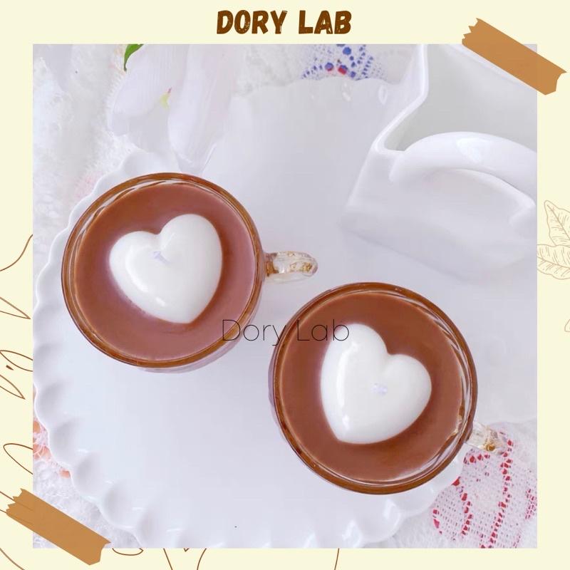 Nến Thơm Tách Cà Phê Sữa Mix Trái Tim, Quà Tặng Valentine - Dory Lab