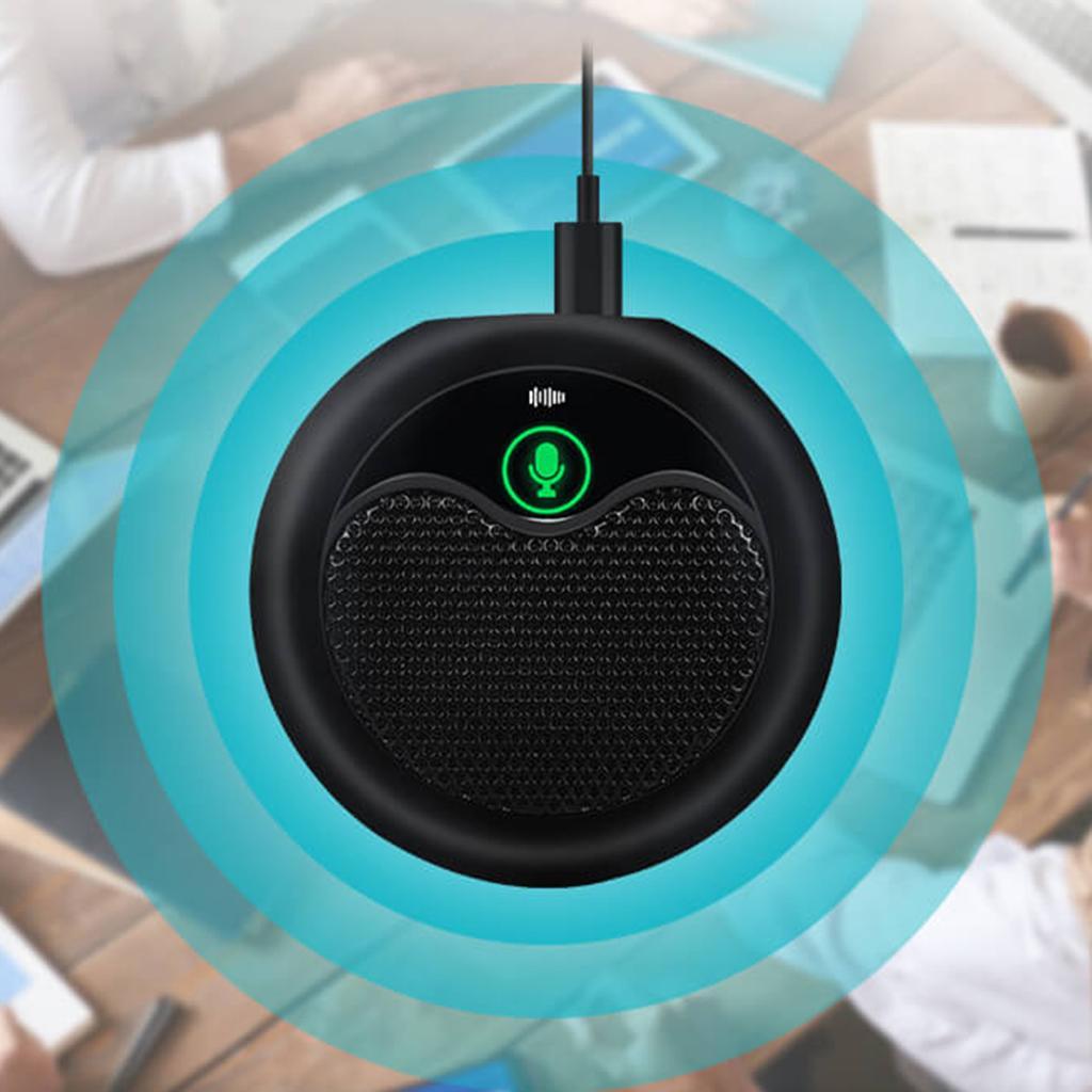 USB Conference Microphone Noise Canceling 360° with Mute for Chatting Tablet