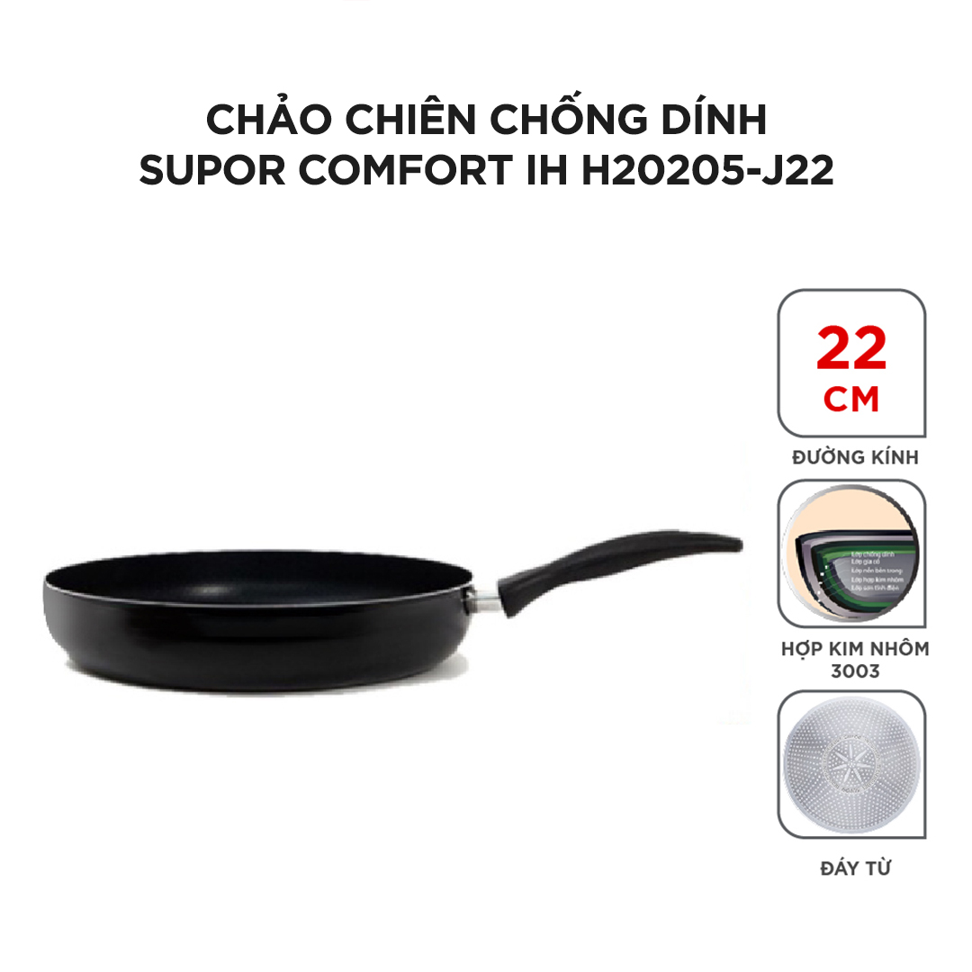 Chảo chiên Supor Comfort IH size 22cm, 30cm H20205-J22 H20205-J30