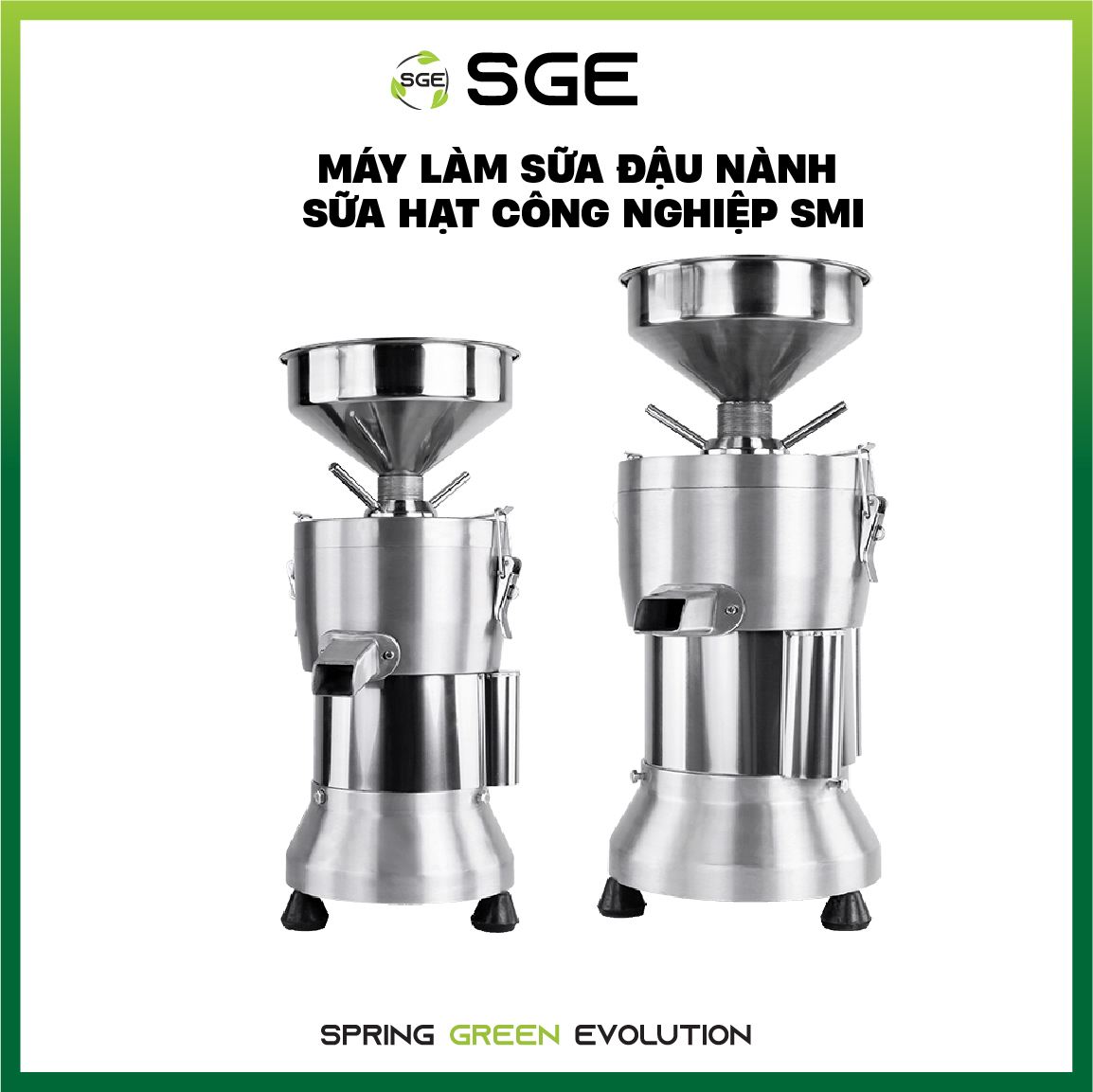 Máy Làm Sữa Đậu Nành Công Nghiệp Model SMI. Có 2 Size, Phù Hợp Nhu Cầu Kinh Doanh, Tốc Độ Sản Xuất Tối Đa 70L/1h, Làm Từ 100% Inox, Tiết Kiệm Điện, Tặng Miễn Phí 2 Túi Lọc Bã, 2 Đầu Xay. Hàng Nhập Khẩu Chính Hãng Thái Lan!!