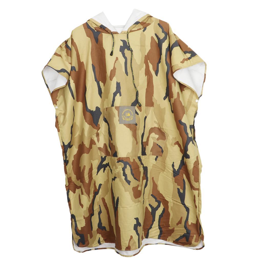 EDTara Camouflage Bathing Robe Wetsuit Changing Towel Poncho Unisex Adults