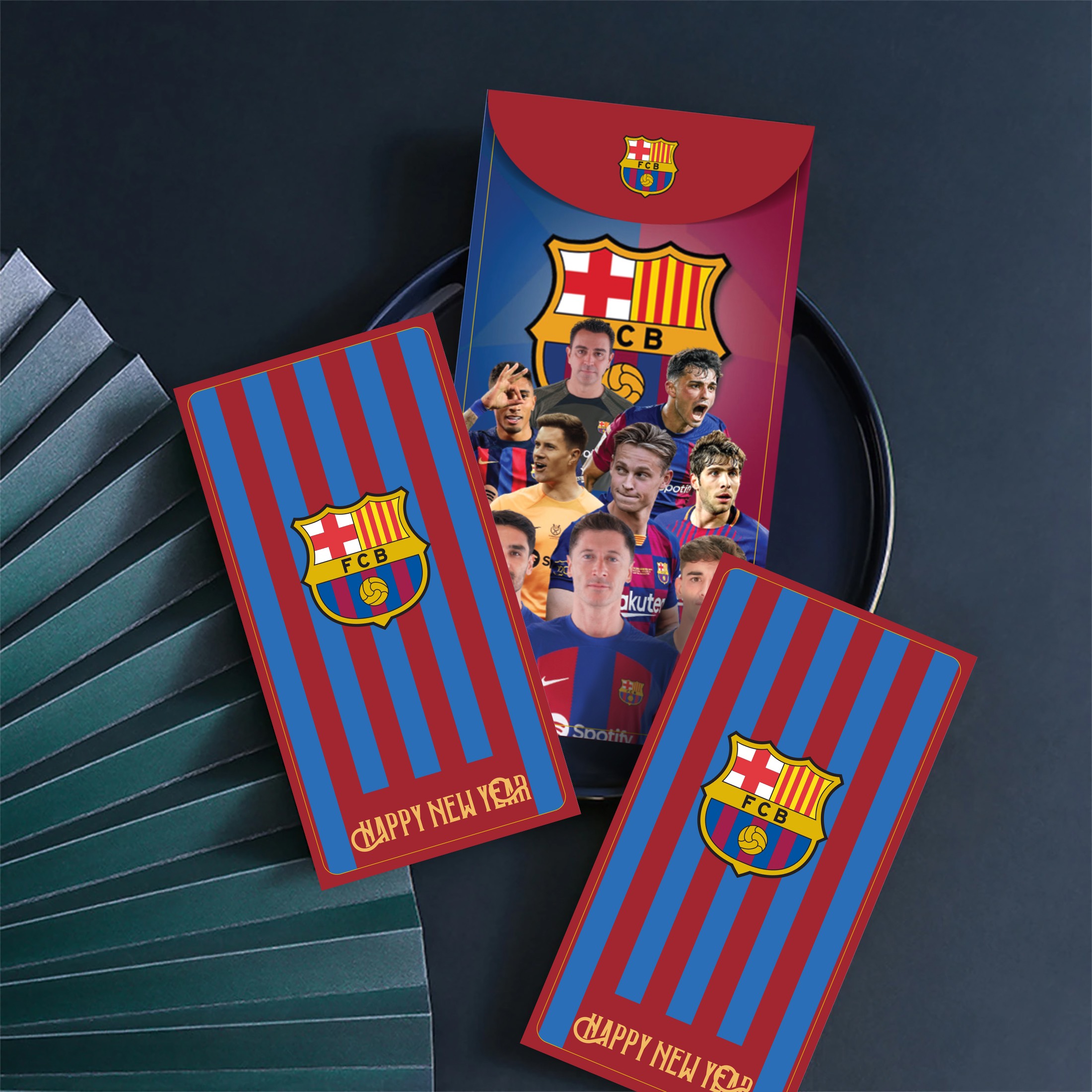 COMBO 10 Bao Lì Xì Năm Mới 2024 Giáp Thìn (FC BARCELONA) 8X16cm – Đẹp - Ý Nghĩa