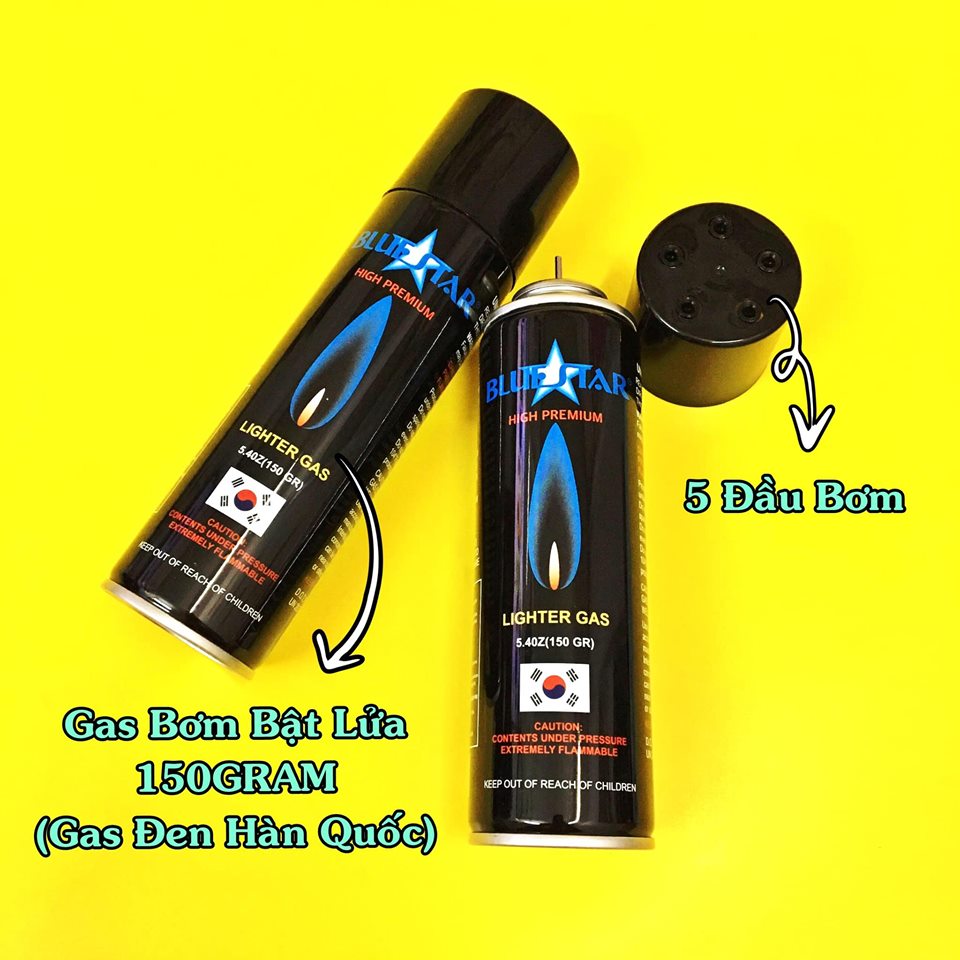 Gas bơm bật lửa Bluestar 275ml kèm 5 đầu bơm tiện lợi
