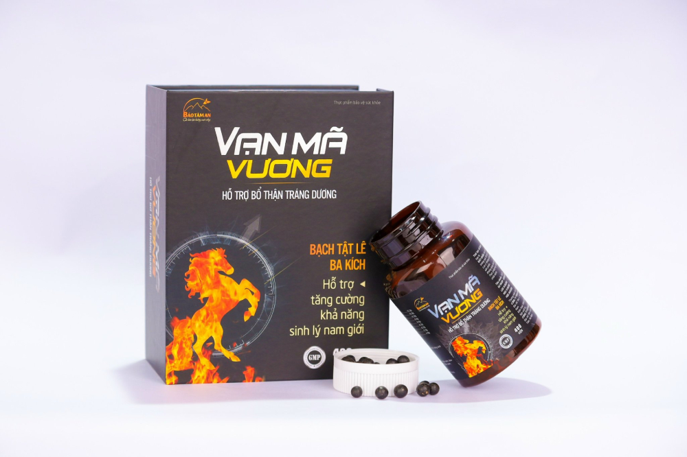 Vạn Mã Vương – Bảo tâm an, Bổ thận tráng dương tăng cường sinh lý nam có tác dụng giúp ôn thận tráng dương, dưỡng can, bổ thận.