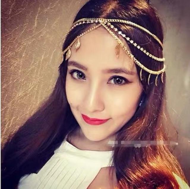 Bờm tóc bohemian - Vòng đội đầu head chain boho style - Maben