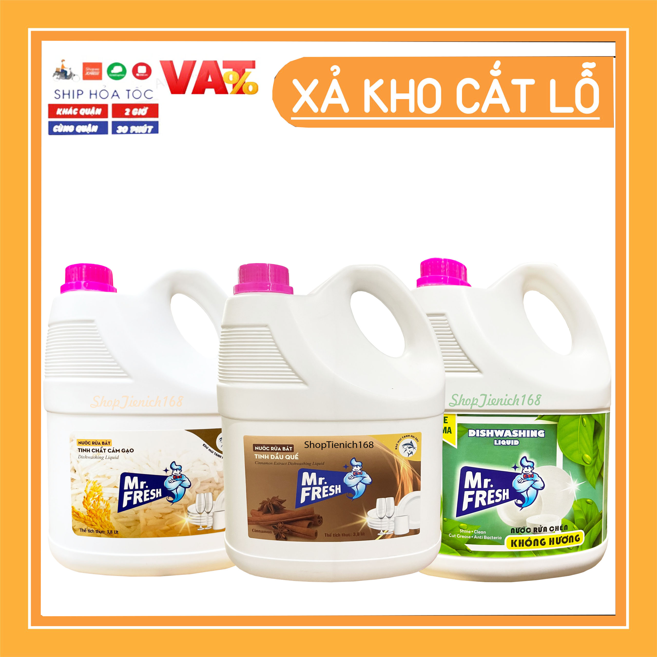 Nước rửa bát đậm đặc Mr.fresh hương quế 3800ml