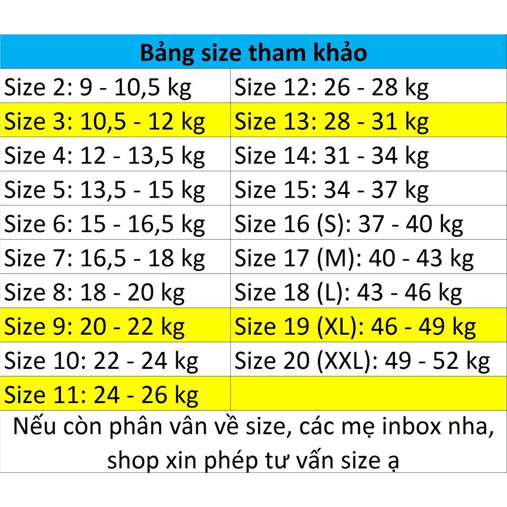 Bộ thun tay ngắn bé trai phối hình in chữ K size 24 - 52 kg